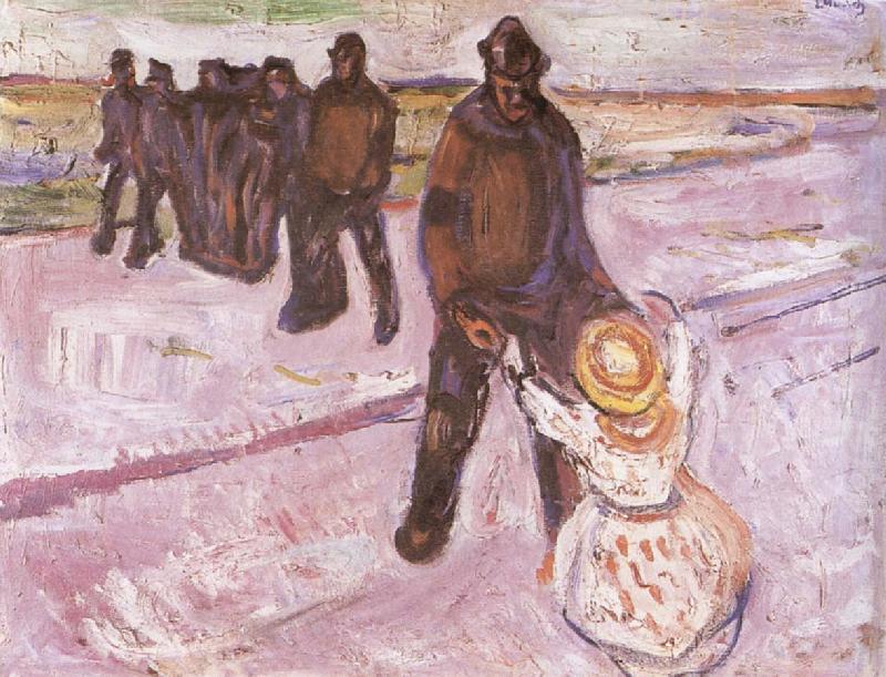 Edvard Munch Worker and children china oil painting image